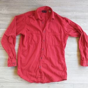 Lands End Long Sleeve Button Down Shirt Mens Size Med 100% Cotton